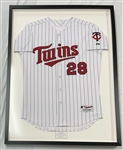 Bert Blyleven Minnesota Twins #28 Retirement On Field Presentation Framed Jersey - Photo Matched - w/Blyleven Signed Letter of Provenance