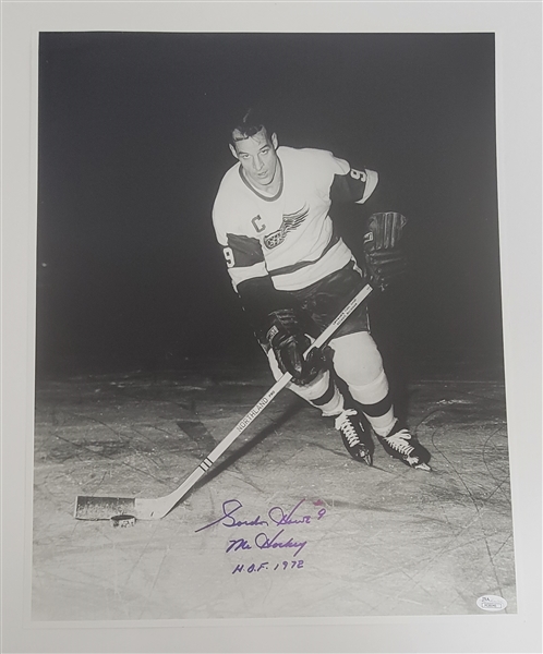 Gordie Howe Autographed & Multi-Inscribed 16x20 Photo JSA