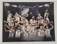 Lot of (2) 2009-10 & 2012-13 Minnesota Timberwolves Team Signed 17x22 Photos w/ Beckett LOA's