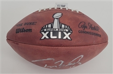 Tom Brady Autographed Super Bowl XLIX The Duke Football w/ Case Beckett LOA & Letter of Provenance