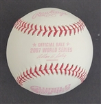 Kevin Youkilis Autographed 2007 World Series Baseball & Hat w/ Case