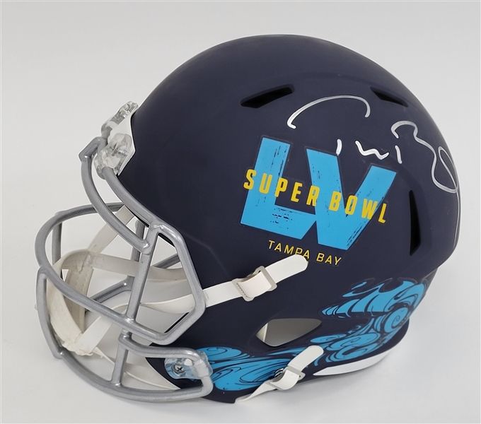 Tom Brady Autographed Full Size Super Bowl LV Replica Helmet w/ Beckett LOA & Letter of Provenance