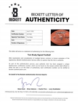 Tom Brady Autographed Super Bowl LV The Duke Football w/ Score Beckett LOA & Letter of Provenance