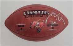 Tom Brady Autographed Super Bowl LV "The Duke" Football w/ Score Beckett LOA & Letter of Provenance