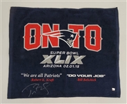 Tom Brady Autographed Super Bowl XLIX Towel w/ Beckett LOA & Letter of Provenance