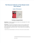 Tom Brady Autographed Book w/ Beckett LOA & Letter of Provenance