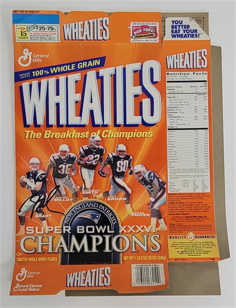 Tom Brady Autographed Wheaties Box w/ Beckett LOA & Letter of Provenance