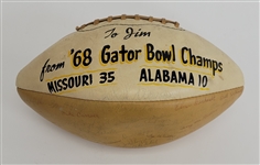 1968 Missouri Football Team Signed Gator Bowl Football w/ Beckett LOA