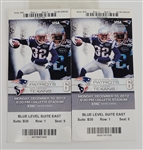 Lot of 2 Patriots vs. Texans 2012 Suite Tickets