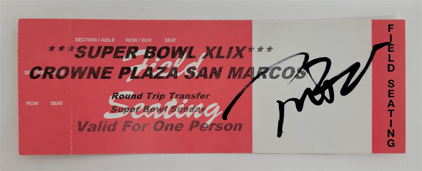 Tom Brady Autographed Super Bowl XLIX Transfer Ticket w/ Beckett LOA & Letter of Provenance