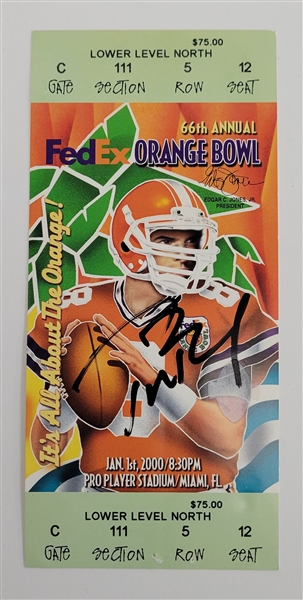 Tom Brady Autographed 2000 Orange Bowl Ticket w/ Beckett LOA & Letter of Provenance