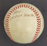 Bert Blyleven 1st Win of 1973 Season - Game Used Final Out Stat Baseball - April 6, 1973 - Twins vs Athletics - w/Blyleven Signed Letter of Provenance