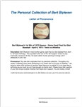 Bert Blyleven 1st Win of 1973 Season - Game Used Final Out Stat Baseball - April 6, 1973 - Twins vs Athletics - w/Blyleven Signed Letter of Provenance