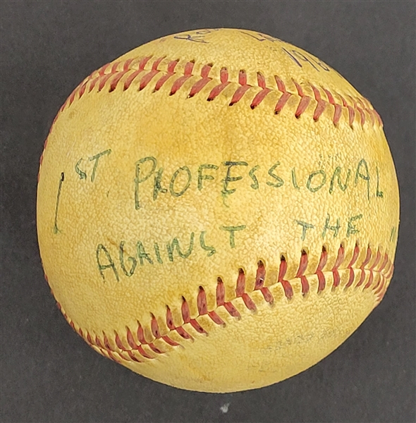 Bert Blyleven 1st Professional Shutout Rookie League 1969 Sarasota Twins Gulf Coast League Game Used Stat Baseball w/Blyleven Signed Letter of Provenance
