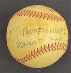 Bert Blyleven 1st Professional Shutout Rookie League 1969 Sarasota Twins Gulf Coast League Game Used Stat Baseball w/Blyleven Signed Letter of Provenance