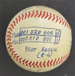 Bert Blyleven 15th Win 1985 Season Passed Don Drysdale and Vida Blue All Time Win List Game Used Final Out Stat Baseball w/Blyleven Signed Letter of Provenance