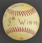 Bert Blyleven 3rd Career Win Game Used Final Out Stat Baseball June 27, 1970 Complete Game Twins vs White Sox w/Blyleven Signed Letter of Provenance