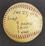Bert Blyleven 3rd Career Win Game Used Final Out Stat Baseball June 27, 1970 Complete Game Twins vs White Sox w/Blyleven Signed Letter of Provenance