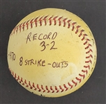 Bert Blyleven 3rd Career Win Game Used Final Out Stat Baseball June 27, 1970 Complete Game Twins vs White Sox w/Blyleven Signed Letter of Provenance