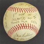 Bert Blyleven 1st Win with Orlando Twins 1969 Team Signed Baseball w/Blyleven Signed Letter of Provenance