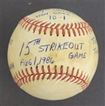 Bert Blyleven 15th Strikeout Game Used Stat Baseball 3,000th Strikeout Game August 1, 1986 w/Blyleven Signed Letter of Provenance