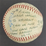 Bert Blyleven 3,400th Major League Strikeout Actual Game Used Stat Baseball 7th Pitcher All Time w/Blyleven Signed Letter of Provenance
