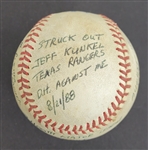 Bert Blyleven 3,400th Major League Strikeout Actual Game Used Stat Baseball 7th Pitcher All Time w/Blyleven Signed Letter of Provenance