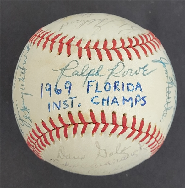 Bert Blyleven 1969 Florida Instructional League Champions Team Signed Game Used Baseball w/Blyleven Signed Letter of Provenance