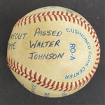 Bert Blyleven 3,509th Career Strikeout 6th All Time Passing Walter Johnson Actual Game Used Stat Baseball w/Blyleven Signed Letter of Provenance