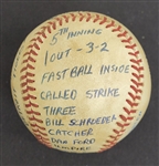 Bert Blyleven 3,509th Career Strikeout 6th All Time Passing Walter Johnson Actual Game Used Stat Baseball w/Blyleven Signed Letter of Provenance