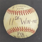 Bert Blyleven 11th Win of 1985 Season Minnesota Twins Complete Game Used Final Out Stat Baseball w/Blyleven Signed Letter of Provenance