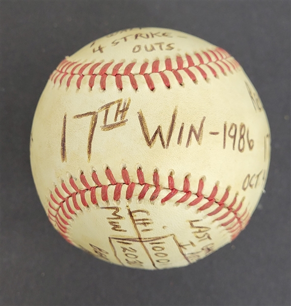 Bert Blyleven 17th Win Final of the 1986 Season Minnesota Twins Complete Game Used Final Out Stat Baseball w/Blyleven Signed Letter of Provenance