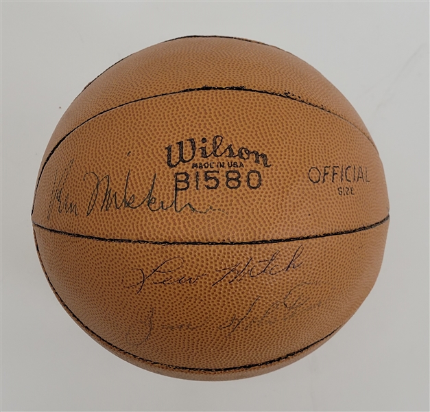 1951-52 Minneapolis Lakers Autographed Wilson B1580 Basketball w/ 5 HOF Signatures Beckett LOA