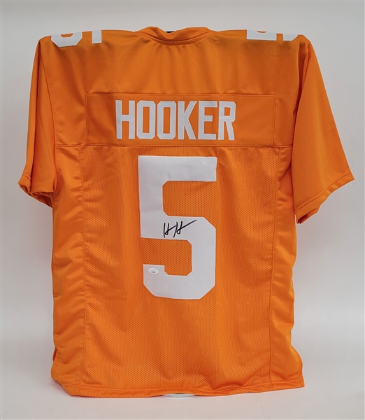 Hendon Hooker Autographed Custom College Jersey JSA