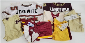 Lot of 2 Minnesota Gophers 1992 Game Worn Football Jerseys + 4 Pairs of Game Used Pants