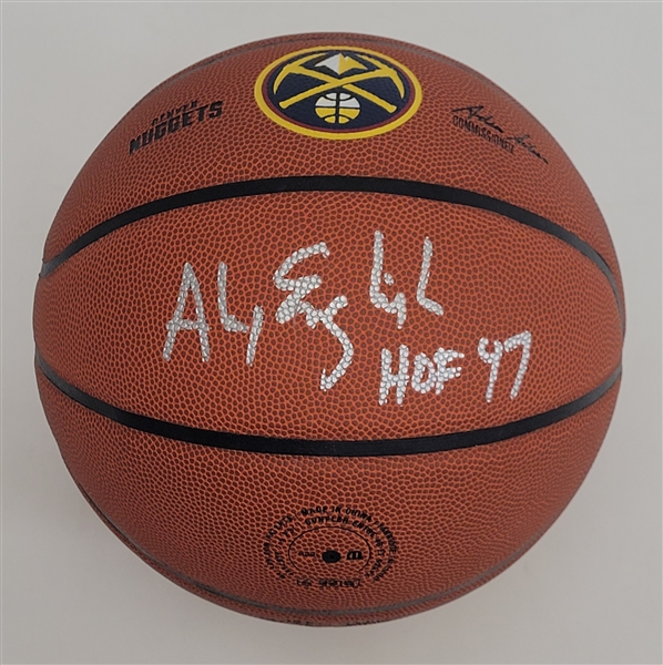 Alex English Autographed & HOF Inscribed Denver Nuggets Basketball