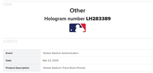 2009 New York Yankees Used Press Room Phone MLB & Steiner