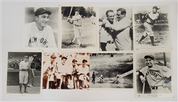 Lot of 8 Vintage Babe Ruth, Lou Gehrig, & Tony Lazzeri 8x10 Photos