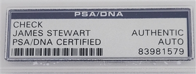 James Stewart Signed & Encapsulated Check PSA/DNA