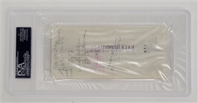 James Stewart Signed & Encapsulated Check PSA/DNA