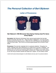 Bert Blyleven 1993 Minnesota Twins Spring Training Used Pre Game Jersey Signed w/Blyleven Signed Letter of Provenance