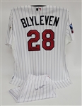 Bert Blyleven 2010 Minnesota Twins Inaugural Season Legends Game Used Uniform Signed and Inscribed Photo Matched w/Blyleven Signed Letter of Provenance