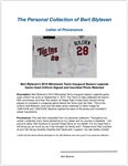 Bert Blyleven 2010 Minnesota Twins Inaugural Season Legends Game Used Uniform Signed and Inscribed Photo Matched w/Blyleven Signed Letter of Provenance