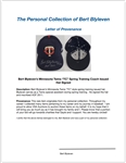 Bert Blyleven Minnesota Twins “TC” Spring Training Coach Issued Hat Signed w/Blyleven Signed Letter of Provenance