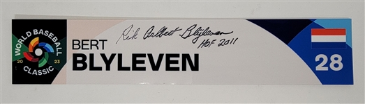 Bert Blyleven 2009 World Baseball Classic Netherlands Locker Plate Signed w/Blyleven Signed Letter of Provenance