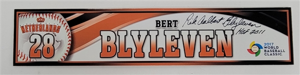 Bert Blyleven 2017 World Baseball Classic Netherlands Locker Plate Signed w/Blyleven Signed Letter of Provenance