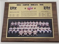 Bert Blyleven Lot of (4) 1987 Minnesota Twins Plaques Signed w/Blyleven Signed Letter of Provenance