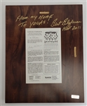 Bert Blyleven Lot of (4) 1987 Minnesota Twins Plaques Signed w/Blyleven Signed Letter of Provenance