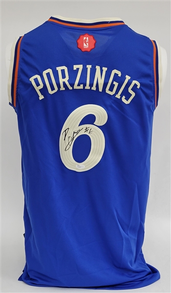 Kristaps Porzingis Autographed Authentic New York Knicks Jersey JSA