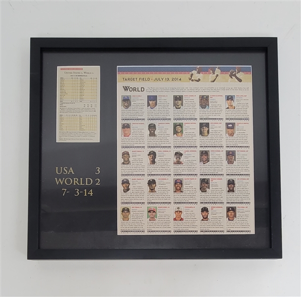 Bert Blyleven 2014 Futures Game World Roster and Box Score Framed Display Signed w/Blyleven Signed Letter of Provenance